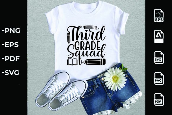 Back to School SVG Design, Third Grade Sq
